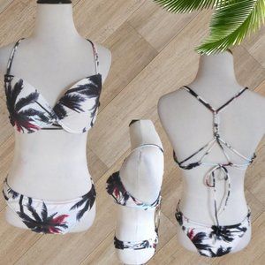 TROPICAL PRINT TWO PIECE SWIMSUIT
